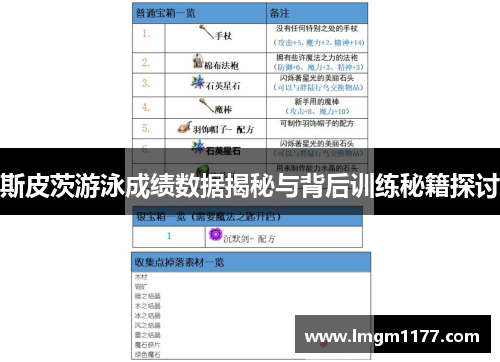 斯皮茨游泳成绩数据揭秘与背后训练秘籍探讨